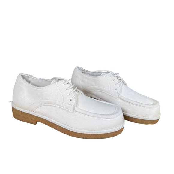 THE ROW Honore White Calf Hide Derby Mule Loafer Shoes Size 36 NEW - Picture 1 of 12